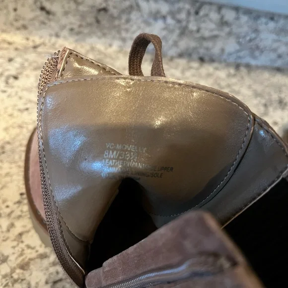 Women's Vince Camuto Brown Suede Zip Closure Movelly Combat Boot Size 8 - Picture 9 of 10